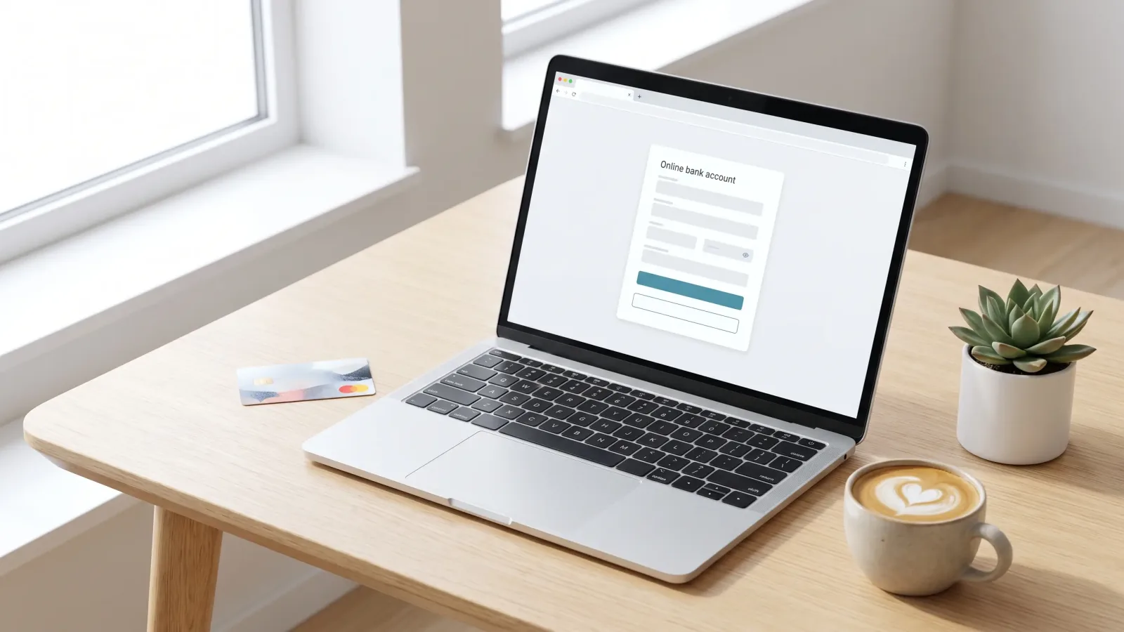 Formulaire de souscription d'une banque en ligne sur ordinateur
