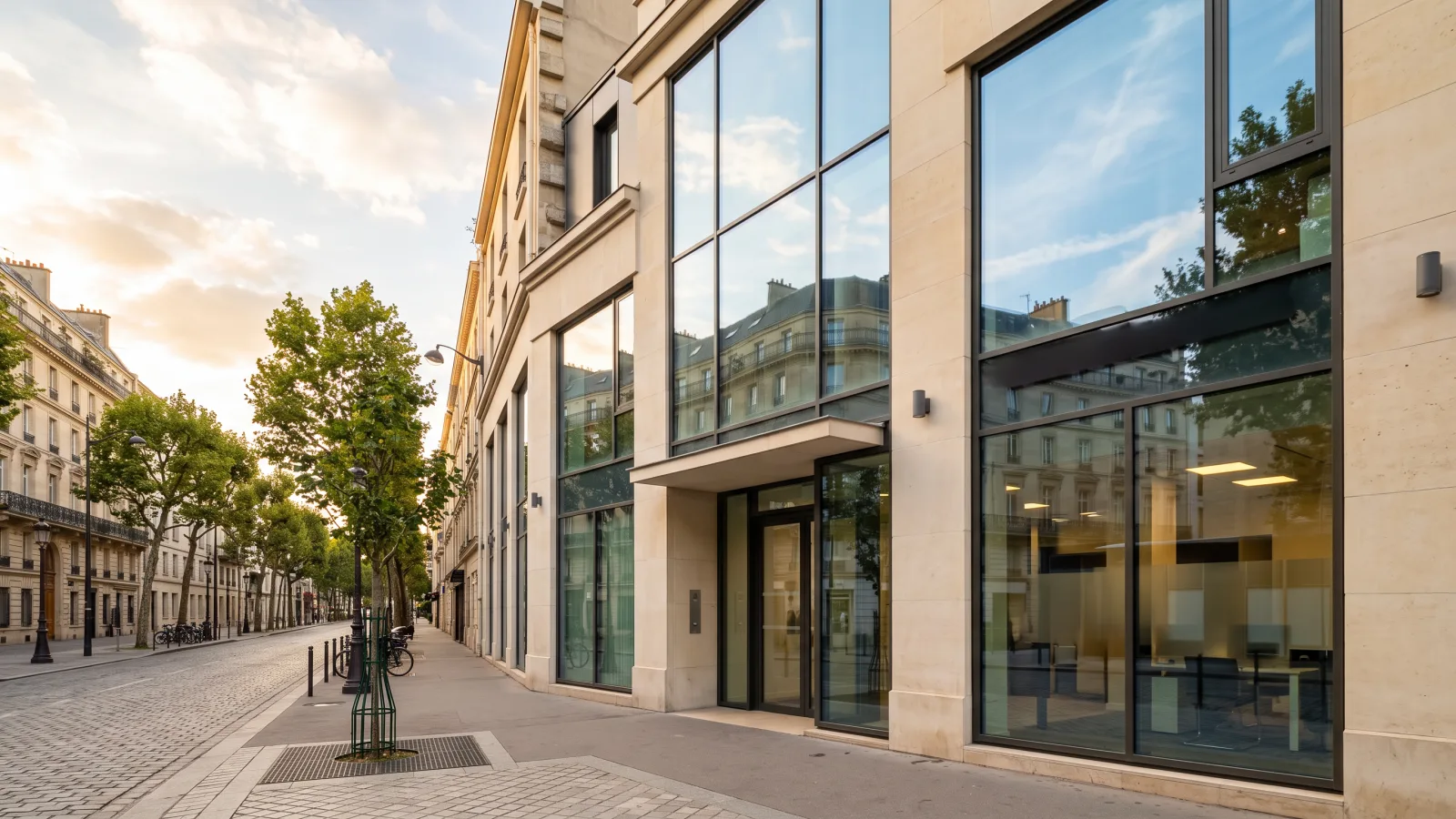 Façade d'une agence bancaire illustrant le choix des enveloppes d'épargne